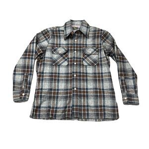 Vintage Atkinson plaid wool blend button down size medium